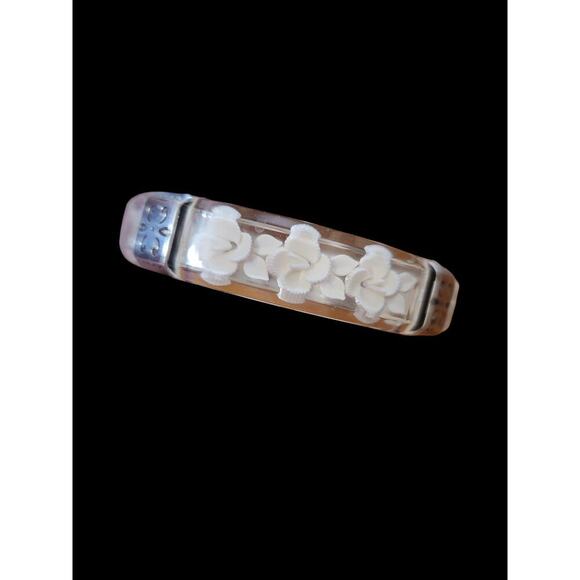 Brighton bangle bracelet silver clear white flowers beach - Picture 5 of 6